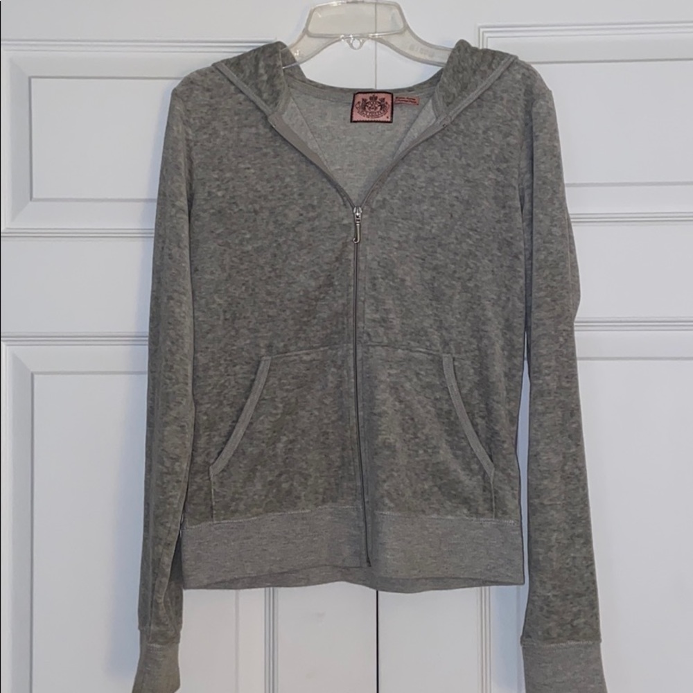 Grey Velour Juicy Couture Jacket Size Medium